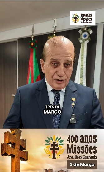 Ministro Augusto Nardes publica vídeo com convite para evento que vai homenagear os 400 anos das Missões Jesuíticas-Guarani  