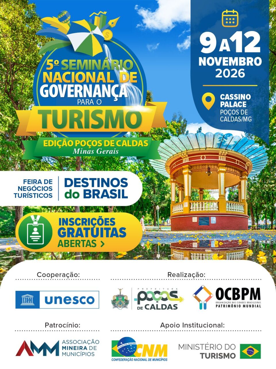 Promovido pela OCBPM, Seminário Nacional de Governança para o Turismo acontece em novembro, inscrições gratuitas